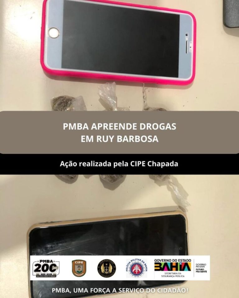 Suspeito é detido com drogas e celulares na zona rural de Ruy Barbosa